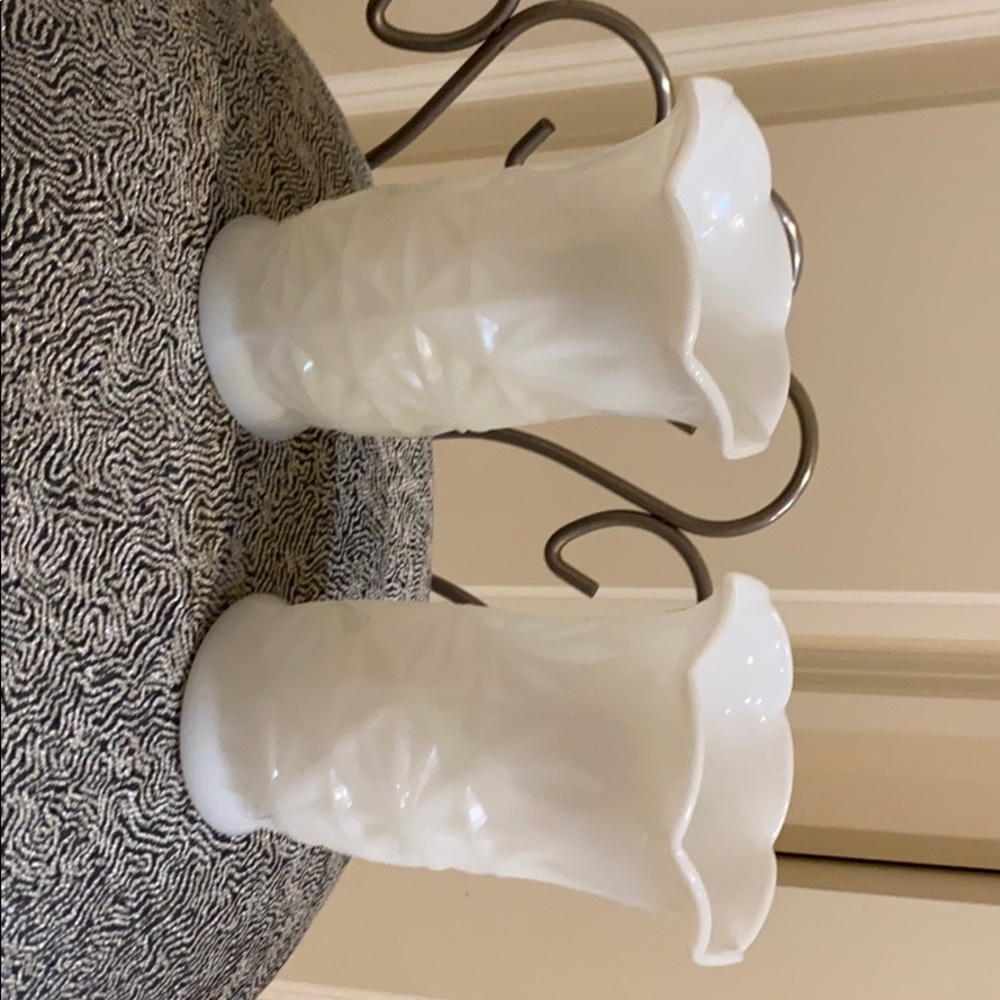Pair of milk glass vases